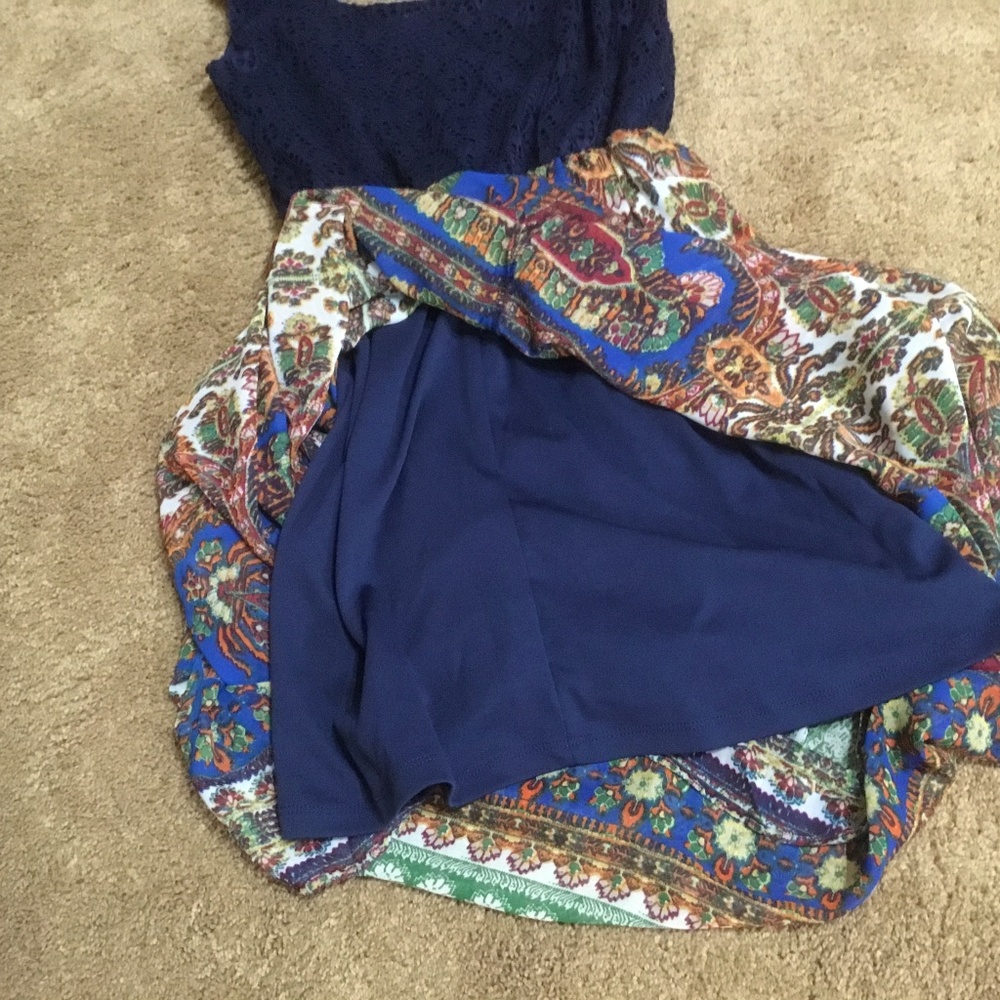 Summer Dress Blue Orange and Green with belt. - Picture 9 of 9